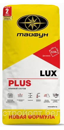 Клей повышенной фиксации для плитки Тайфун Мастер LUX PLUS (Люкс Плюс), 25 кг, РБ