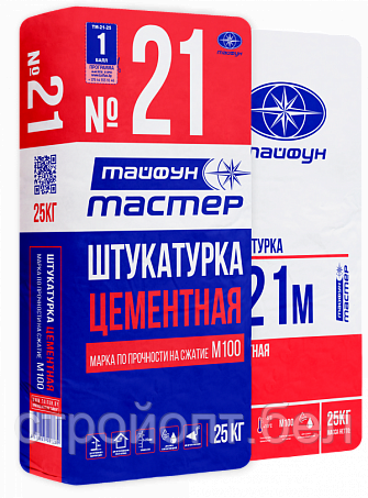 Цементная штукатурка Тайфун Мастер 21М (зима), 25 кг, РБ - фото 3 - id-p101095800