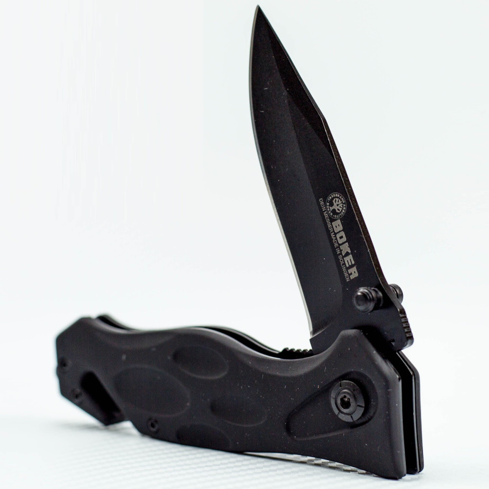 Нож складной Boker черный с открывашкой - фото 2 - id-p196527561