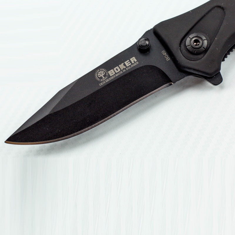 Нож складной Boker черный с открывашкой - фото 5 - id-p196527561
