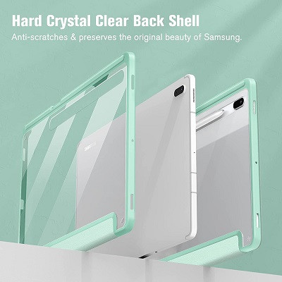 Защитный чехол Acrylic TPU Case с креплением для стилуса фиолетовый для Samsung Galaxy Tab S7 FE - фото 2 - id-p196542548