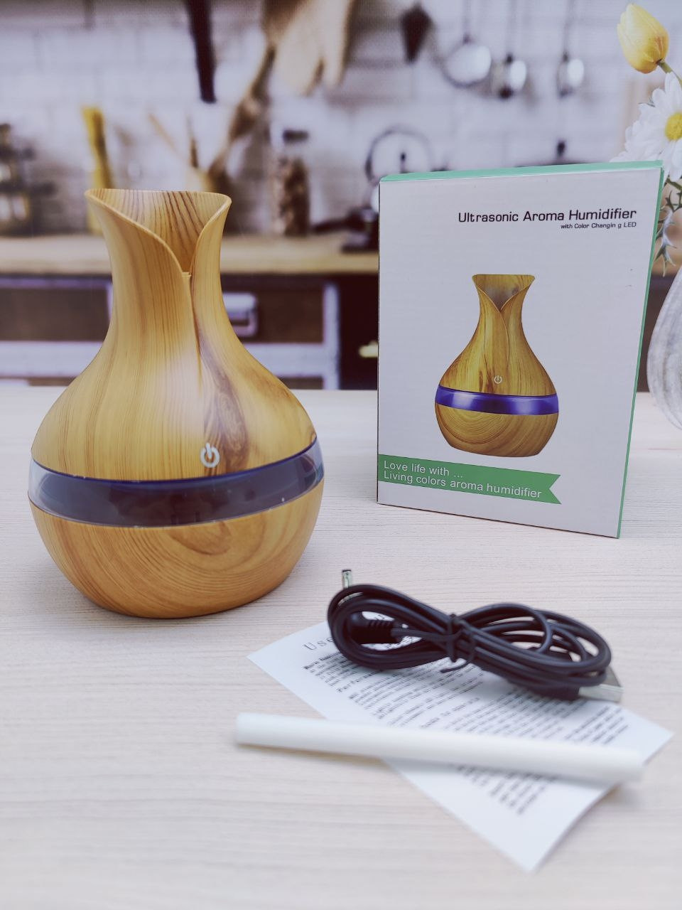 Увлажнитель (аромадиффузор) воздуха Mini Atomization Humidifier, с разноцветной подсветкой ,300 ml, 220V - фото 7 - id-p196551561