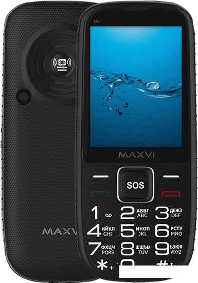 Мобильный телефон Maxvi B9 (черный) - фото 1 - id-p196551903