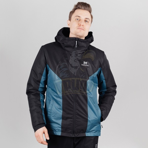 Куртка спортивная мужская утепленная Nordski Base (черный/синий) (арт. NSM760220)