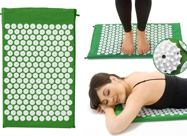 Акупунктурный коврик (коврик для акупунктурного массажа) Acupressure Mat, в коробке Зеленый - фото 2 - id-p195061396