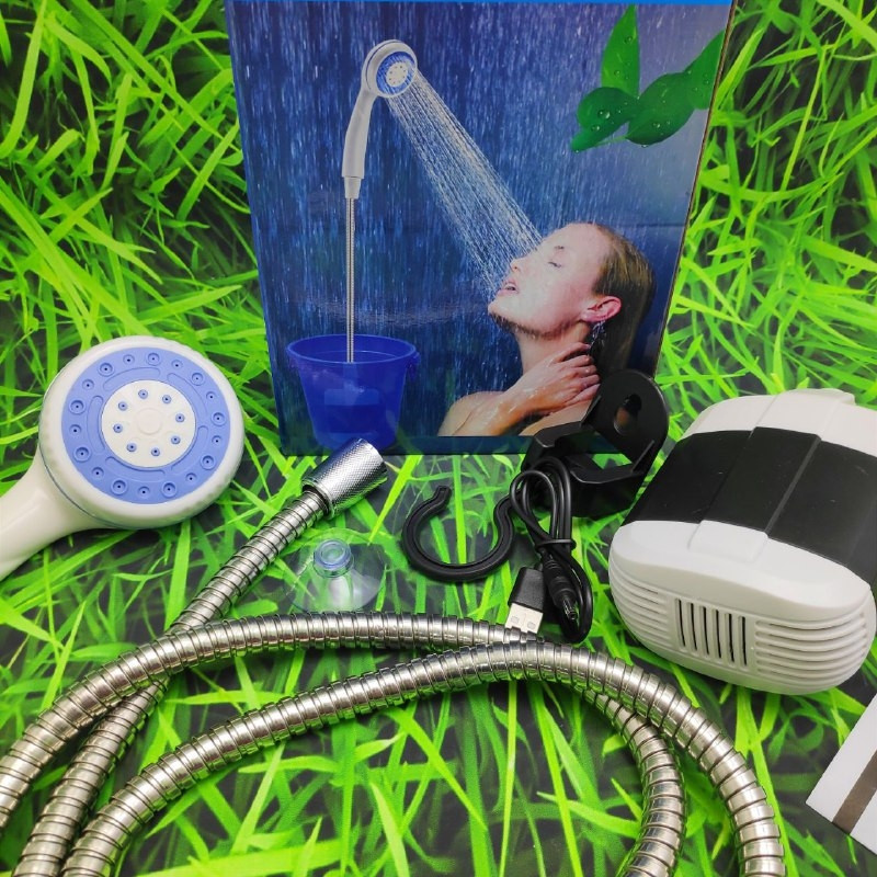 Походный переносной душ Portable Outdoor Shower с акуммулятором и зарядкой от USB - фото 6 - id-p194182770