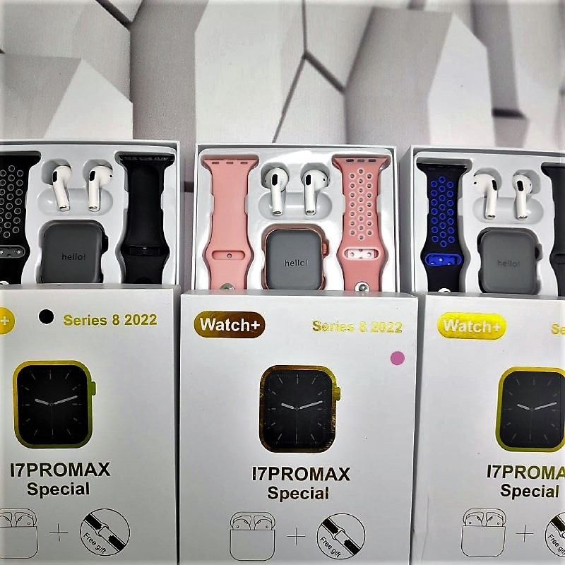 Набор Умные часы I7PROMAX Special Watch Series 8 2022 (копия) наушники AirPods (зарядный кейс, силиконовые - фото 4 - id-p193904578