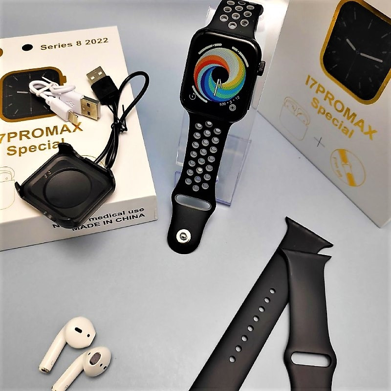 Набор Умные часы I7PROMAX Special Watch Series 8 2022 (копия) наушники AirPods (зарядный кейс, силиконовые - фото 8 - id-p193904578