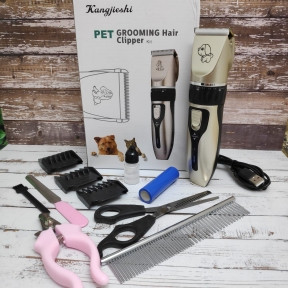 Машинка электрическая Kangjeshi (грумер)для стрижки животных PET Grooming Hair Clipper kit - фото 1 - id-p181590927