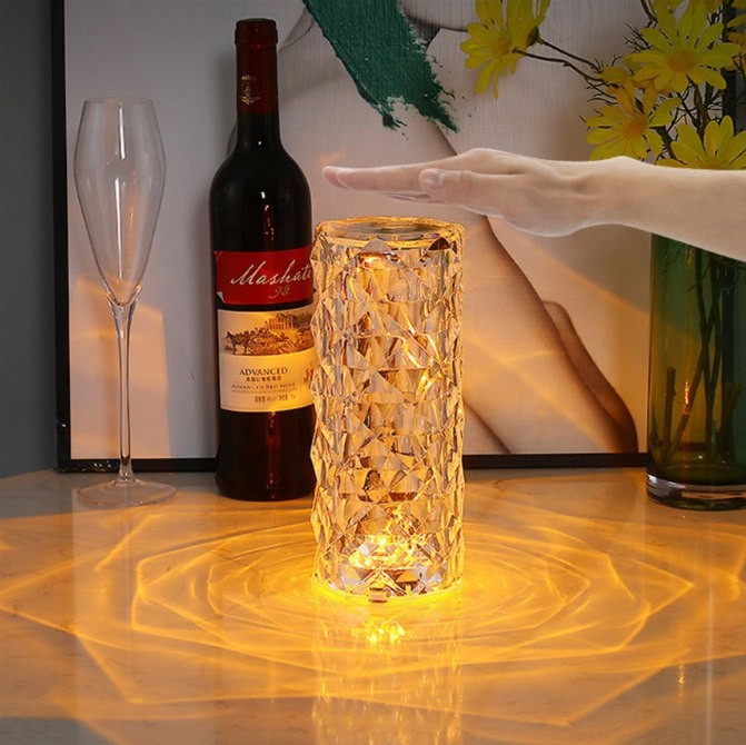 Настольная USB лампа - ночник Rose Diamond table lamp (16 цветов, пульт ДУ) - фото 3 - id-p193428078