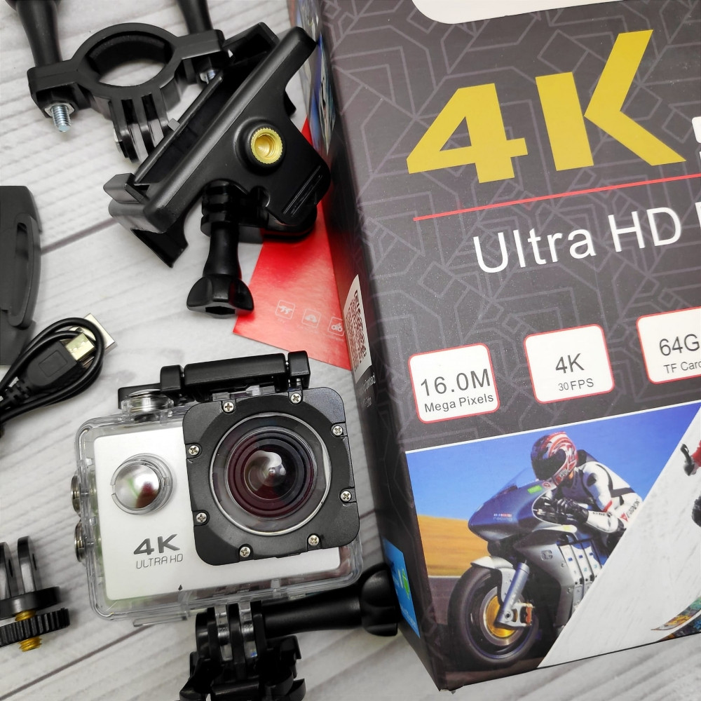 Экшн камера 4К Ultra HD Sports (4K WiFi Action Camera). Качество А Серебро - фото 2 - id-p191736698