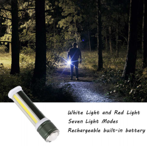 Ручной аккумуляторный фонарь Rotating Zoom Flashlight 128 LED боковая световая СОВ панель функционал Power - фото 1 - id-p181586999
