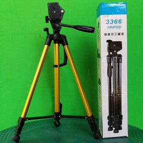 Штатив для камеры и телефона Tripod 3366 (52-140 см) с непромокаемым чехлом Бронза - фото 1 - id-p181588958