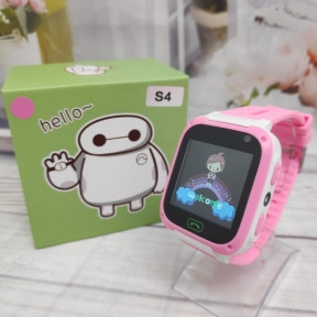 Детские умные часы SMART BABY S4 с функцией телефона Розовые с белым, фото 1