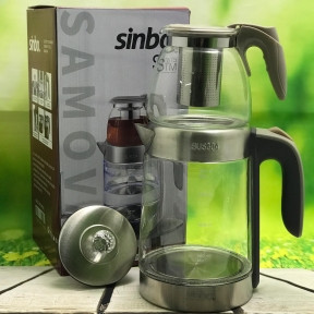 Чайный набор Sinbo Турецкий самовар (заварочный чайник 0,9l электрочайник 2.0 l) stm5815 серая ручка - фото 1 - id-p181588964