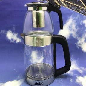 Чайный набор Sinbo Турецкий самовар (заварочный чайник 0,9l электрочайник 2.0 l) stm5813 черная ручка - фото 1 - id-p181588965