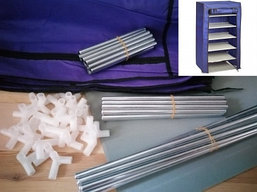 Полка - шкаф (органайзер) для обуви, закрытая  52х23х102 см (6 ярусов, тканевый чехол) Фиолетовый