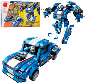 Конструктор QMAN 2 в 1 Робот - трансформер-Спорткар Blast Ranger 3303, 815 дет., аналог Лего, фото 1