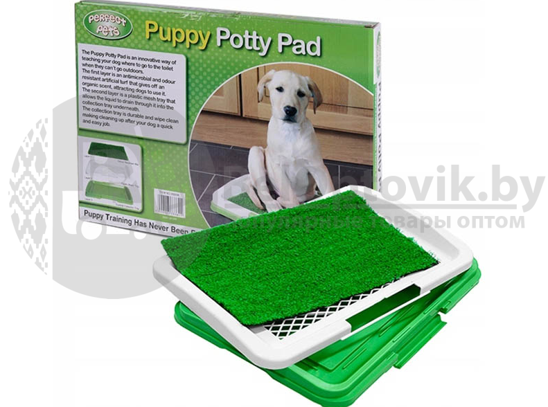 Туалет газон Puppy Potty Pad лоток - травка для щенков и мелких домашних питомцев, 46х32х4 см - фото 10 - id-p181591109