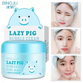 Кислородная пузырьковая маска Lazy Pig Bubble clean Bingju, 100g - фото 1 - id-p181593298