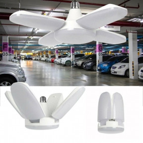 Складная светодиодная лампа в форме вентилятора Fan Blade Led Bulb 75W E27 с четырьмя лопастями (белая)