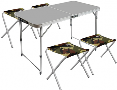 Набор уличной мебели Складной стол Folding Table 4 стула 120 х 55 см (дача, охота и рыбалка, пикник) - фото 1 - id-p181587078