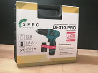 Аккумуляторная дрель-шуруповёрт SPEC DF310-PRO (Li-ion, 12В, 2 акк., 1,5 А/ч, быстр. зарядка, кейс)