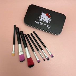 Набор кистей для макияжа 7 штук Hello Kitty Black - фото 1 - id-p181586167