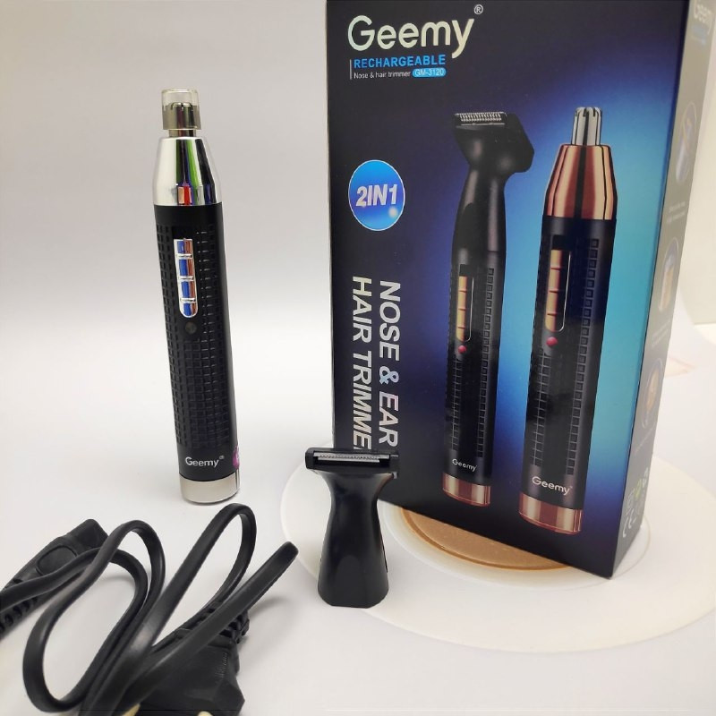 Аккумуляторный мужской триммер для носа и ушей Gemei GM-3120 2 в 1 с насадкой для бороды и усов - фото 3 - id-p181589127