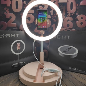 Кольцевая складная лампа на штативе, диаметр 29 см. Селфи кольцо Live Beauty Y2 LED 160, пульт управления, 3