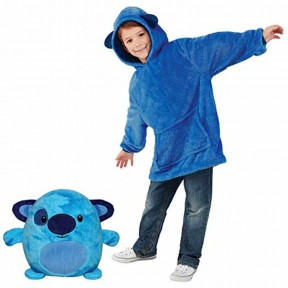 Детский плед толстовка халат - игрушка 2 в 1 Huggle Pets Hoodie Синий ушастик - фото 1 - id-p181592253