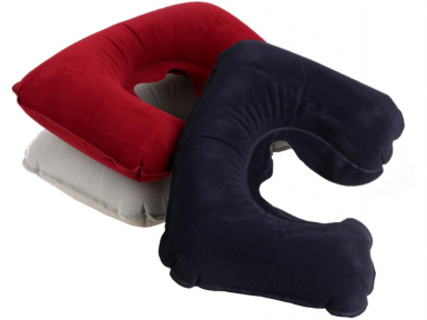 Подушка надувная под голову для путешествий Travel Selectionмаска для сна Бордовая - фото 1 - id-p181587179