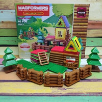 Магнитный конструктор  Magformers Log House Set  Бревенчатый дом, 40 деталей