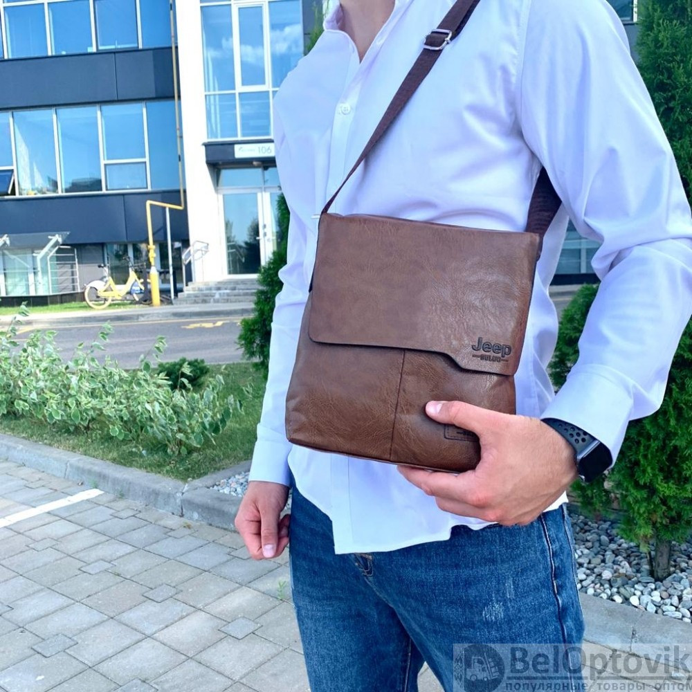 Мужская сумка-планшет Jeep Buluo (кошелёк Бифолд в подарок) - фото 2 - id-p187290995