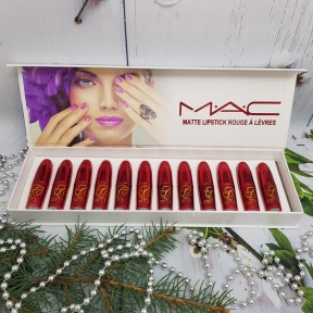 Набор матовых помад Mac matte lipstick rouge a levres 12 оттенков - фото 1 - id-p181594739
