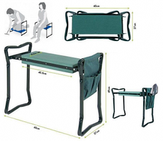 Скамейка садовая перевёртыш для прополки Чудесный Сад (стул-подколенник)  С навесным кармашком