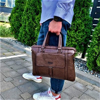 Мужская классическая сумка портфель Jeep Buluo / Отделение для гаджетов до 17 дюймов