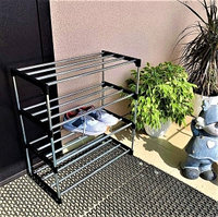 Полка стеллаж для обуви 4-х ярусная, разборная SHOE RACK 8828-4 (размер 60х30х55 см) Вместимость 12 пар