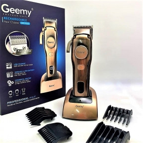 Машинка для стрижки Geemy GM-6626, Док-станция, 5V/1000mA, LED-дисплей, 4 насадки, регулировка длинны - фото 1 - id-p186413790