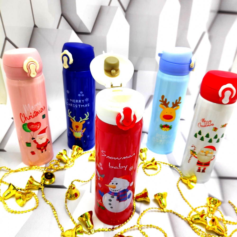 Новогодняя термокружка Merry Christ, 500 ml Синяя Олененок - фото 4 - id-p181586379