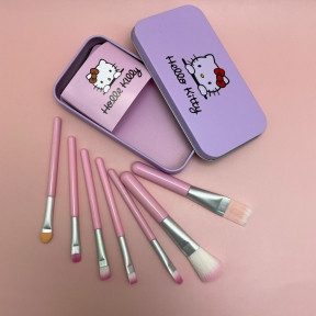 Набор кистей для макияжа 7 штук Hello Kitty Pink - фото 1 - id-p181594817
