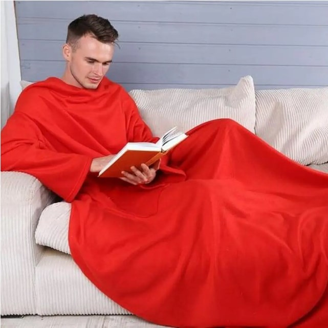 Теплый и уютный плед с рукавами SNUGGIE Купи сейчас Красный - фото 7 - id-p181593591