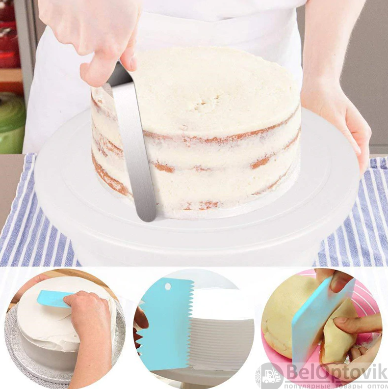 Тортовница Sweet Cake вращающаяся подставка для приготовление тортов, диаметр 28 см - фото 8 - id-p181586411