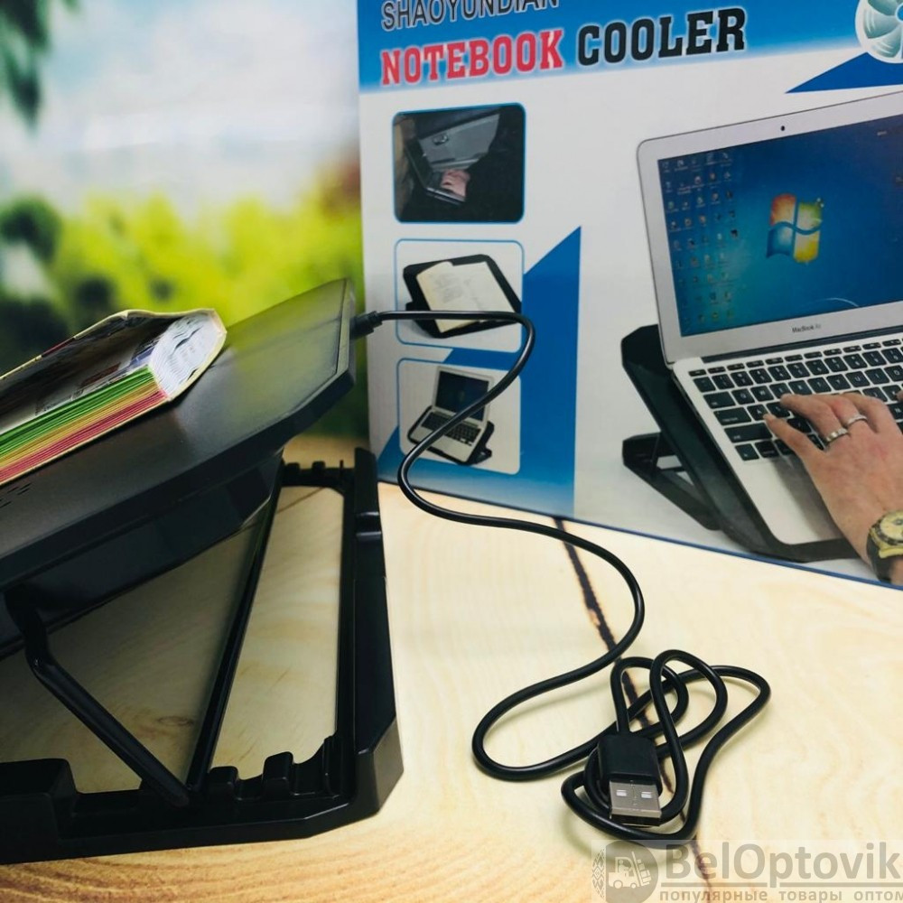 Подставка - столик для ноутбука / планшета с охлаждением (1 вентилятор) Shaoyundian Notebook Cooler, 36 х 26 - фото 3 - id-p181587617