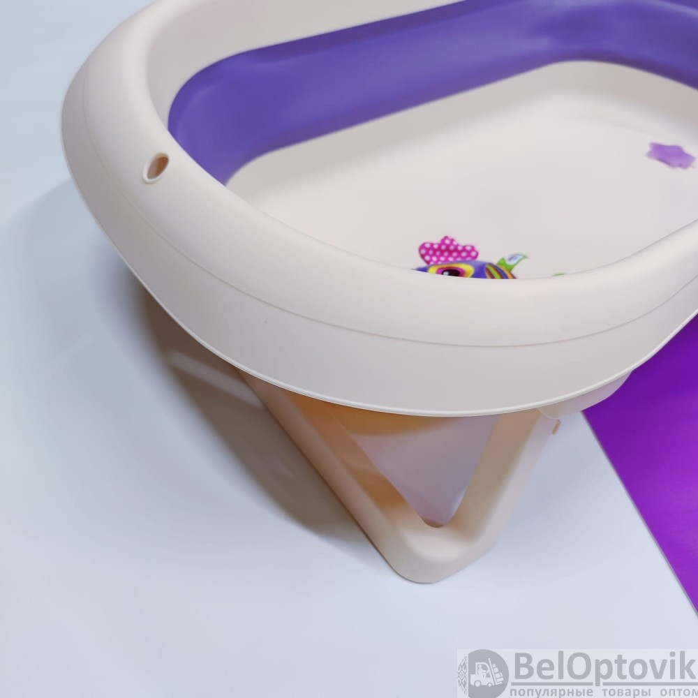 Портативная детская складная ванночка для купания Baby swim (с рождения до 2 лет) Фиолетовая/розовая - фото 10 - id-p184808286