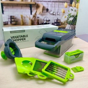 Многофункциональная ручная овощерезка терка Vegetable Chopper, 8 насадок (мультислайсер) - фото 1 - id-p184206868