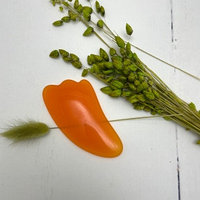 Массажёр гуаша Скребок, 9,5 5,5 см, цвет оранжевый