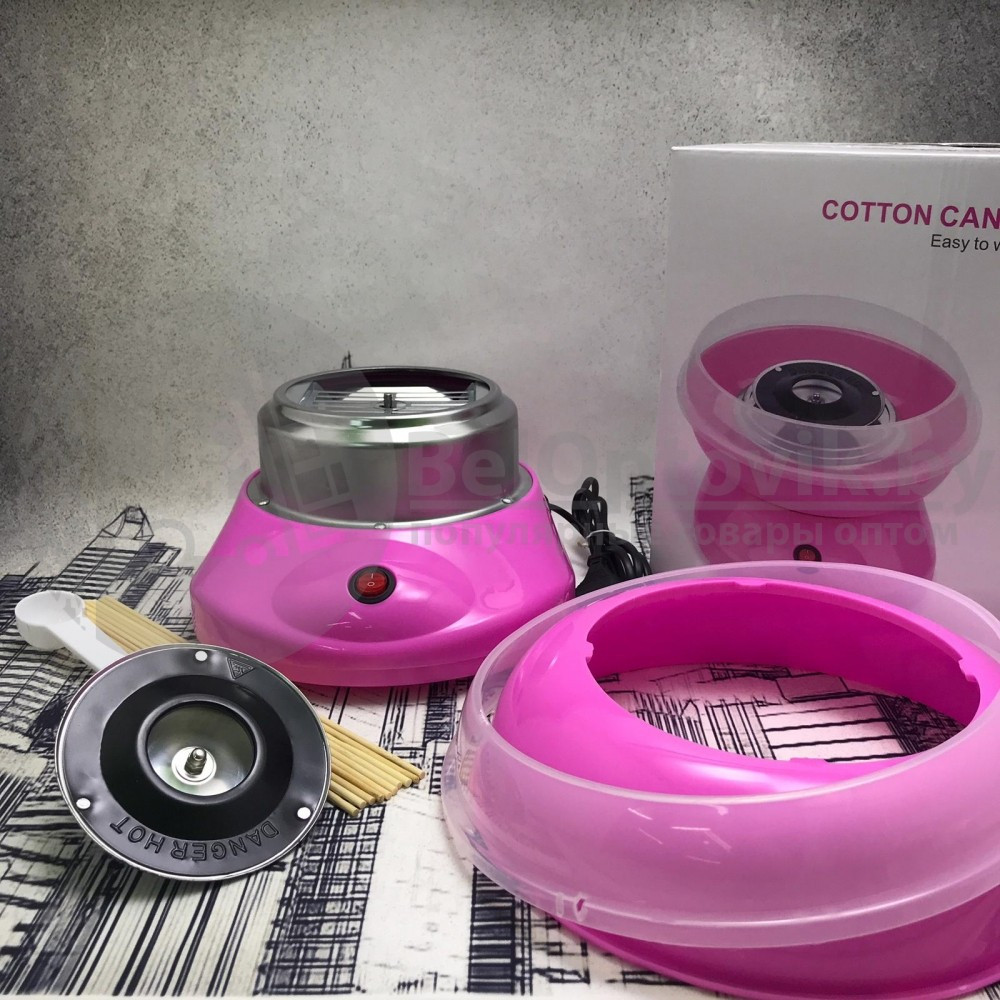 Аппарат для приготовления сладкой ваты Cotton Candy Maker (Коттон Кэнди Мэйкер для сахарной ваты) Розовая - фото 9 - id-p181594930