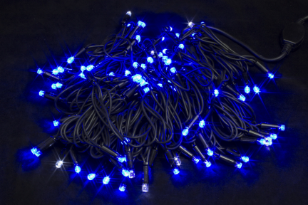 Уличная гирлянда IP65 Нить-каучук 200 LED Мульти 20 м, flash-w, провод черн., соединяется Синяя - фото 1 - id-p181589443