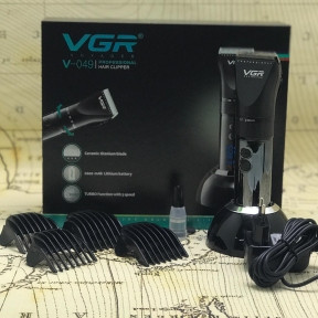 Беспроводная профессиональная машинка для стрижки волос VGRVoyager V-049 (LED-индикатор, 4 насадки, три режима - фото 1 - id-p181588478